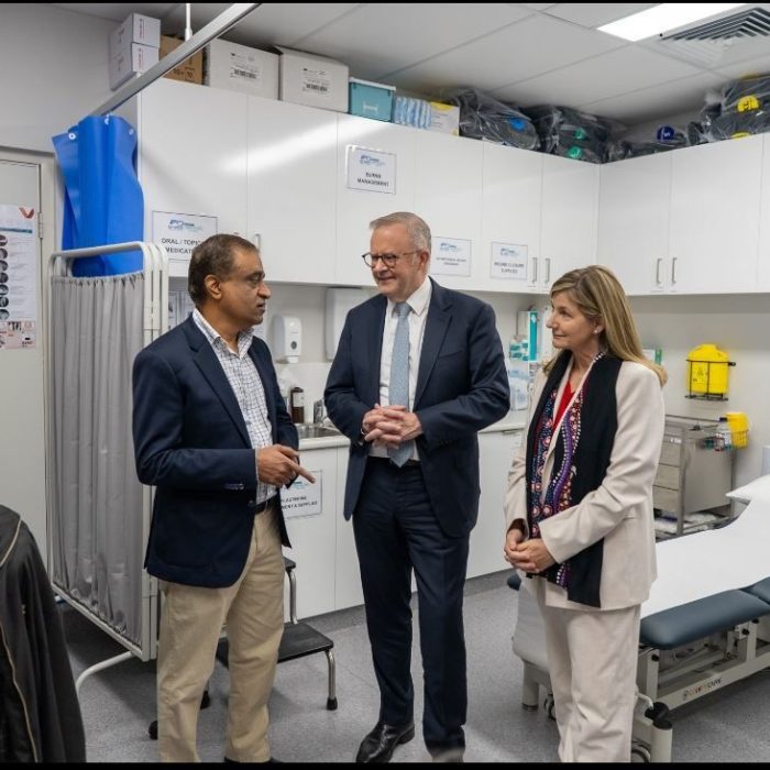 Dr Kiran Puttappa with Prime minister of Australia In Mundaring Urgent Care Clinic