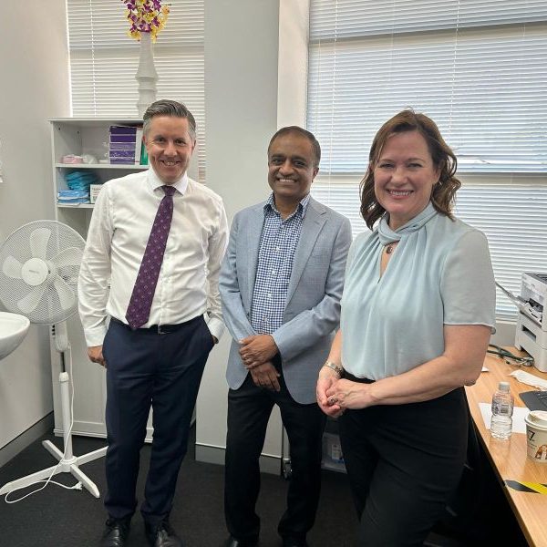 Dr kiran Puttappa with Honourable Health Minister Mark Butler & Tanya Lawrence MP to Woodlake Village Medical Centre in Ellenbrook